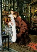 James Tissot, Young Ladies Looking at Japanese Objects